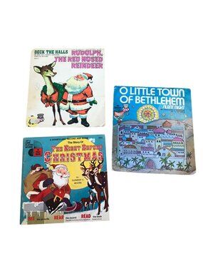 Disneyland Record Book  7" 33 1/3 RPM Read Along Set Of 3 Vintage